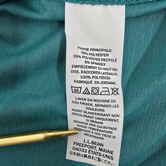 L.L. Bean Athletic Activewear Top T-shirt Size XL Teal Stretch 504123 Unisex - Picture 14 of 14
